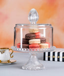 ACAR HERA SADE  Présentoir à gâteau en verre avec couvercle dôme 26 CM ACAR HERA SADE  Camdan kapaklı ayaklı kek fanus  26 CM  ACAR HERA SADE  Stehender Kuchenfächer mit Glasdeckel 26 CM