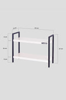 MUDESA Étagère de rangement à 2 étages en métal et bois clair