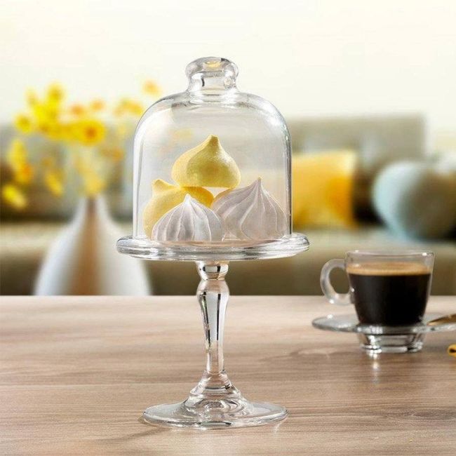 PAŞABAHÇE Présentoir pâtisserie rond pied cloche cristal - Bella Home