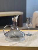 TREND HOME Anthracite Set de 6 verres à pied avec carafe