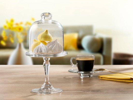 PAŞABAHÇE Présentoir pâtisserie rond pied cloche cristal - Bella Home