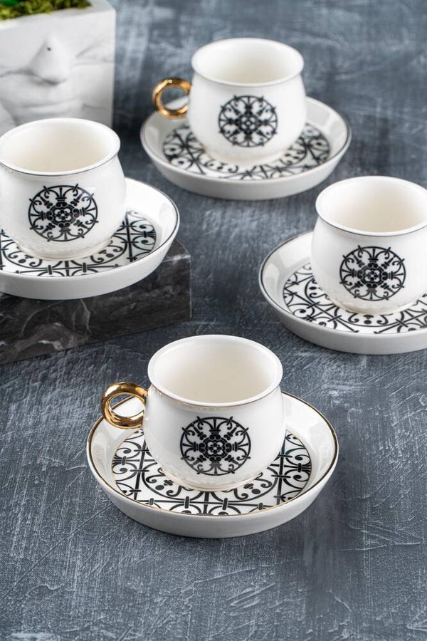 ACAR ROXANA Set de 6 tasses à café en porcelaine 12 pièces