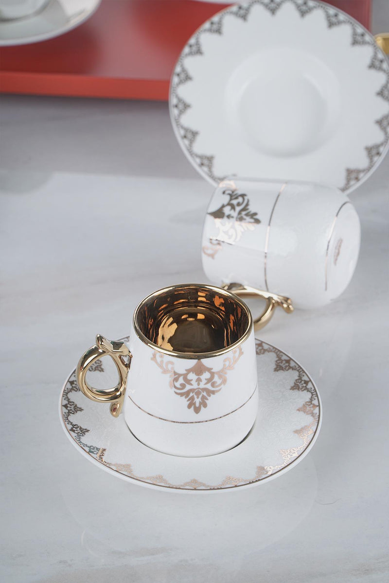 ACAR HELEN Set de 6 tasses à café en porcelaine ACAR HELEN 6lı Porselen Kahve Fincan Takımı ACAR HELEN Set von 6 Porzellan Kaffeetassen