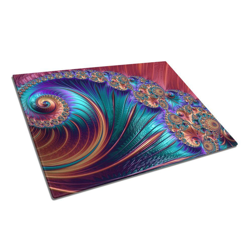 BELLART -  Abstrait Multicolore - Planche à découper en verre à impression UV 35x25 cm - Soyut Çok Renkli - UV Baski Cam Kesme Tahtasi