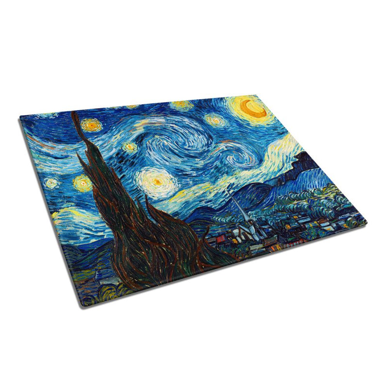 BELLART - Van Gogh "Starry Night" - "La Nuit étoilée" - Planche à découper en verre à impression UV 35x25 cm