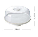 ACAR NORDIC PURE WHITE ISTANBUL Présentoir à gâteau à pied avec couvercle - Bella Home