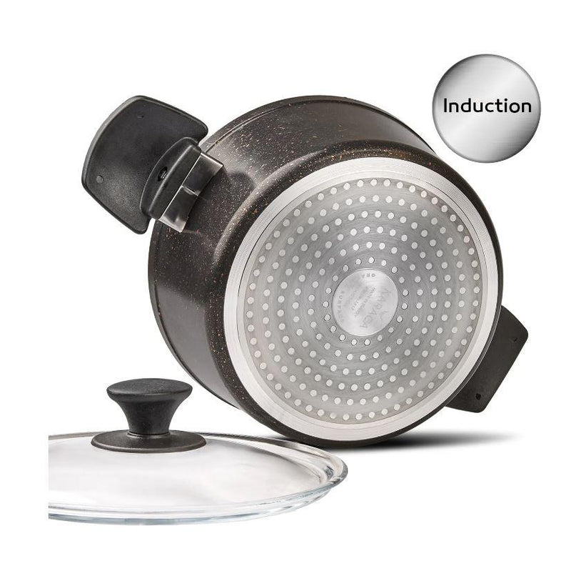 KARACA BIOGRANIT BLACK GOLD Induction batterie de cuisine 7 pièces - induksiyon tabanli 7 parca tencere seti