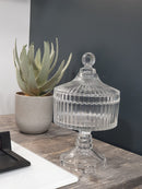 Sucrier bonbonnière en verre avec couvercle