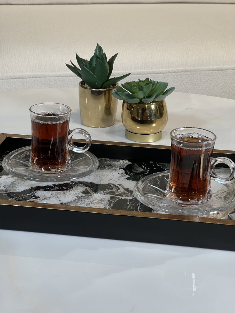 TREND HOME TEA Set de verres à thé avec anse 6 personnes 12 pièces - Bella Home