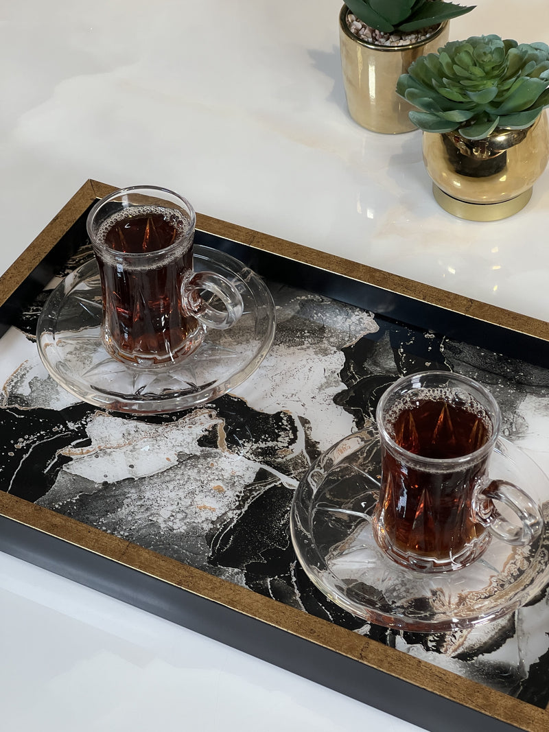 TREND HOME TEA Set de verres à thé avec anse 6 personnes 12 pièces - Bella Home