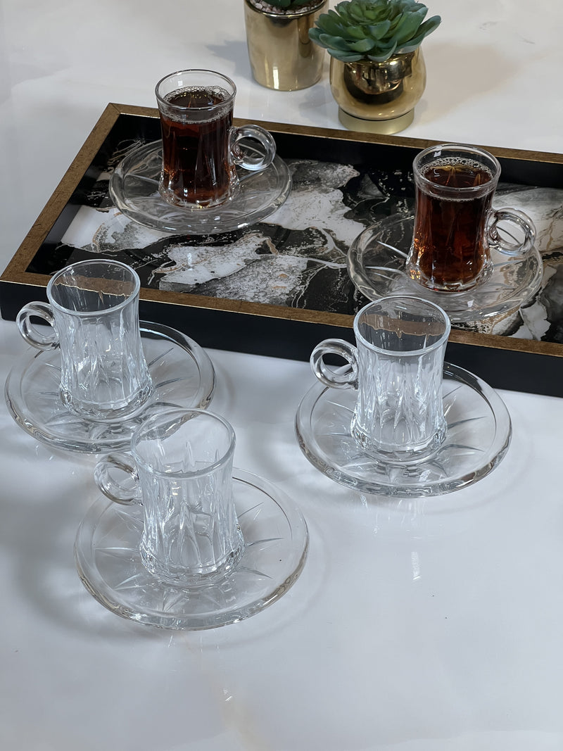 TREND HOME TEA Set de verres à thé avec anse 6 personnes 12 pièces - Bella Home