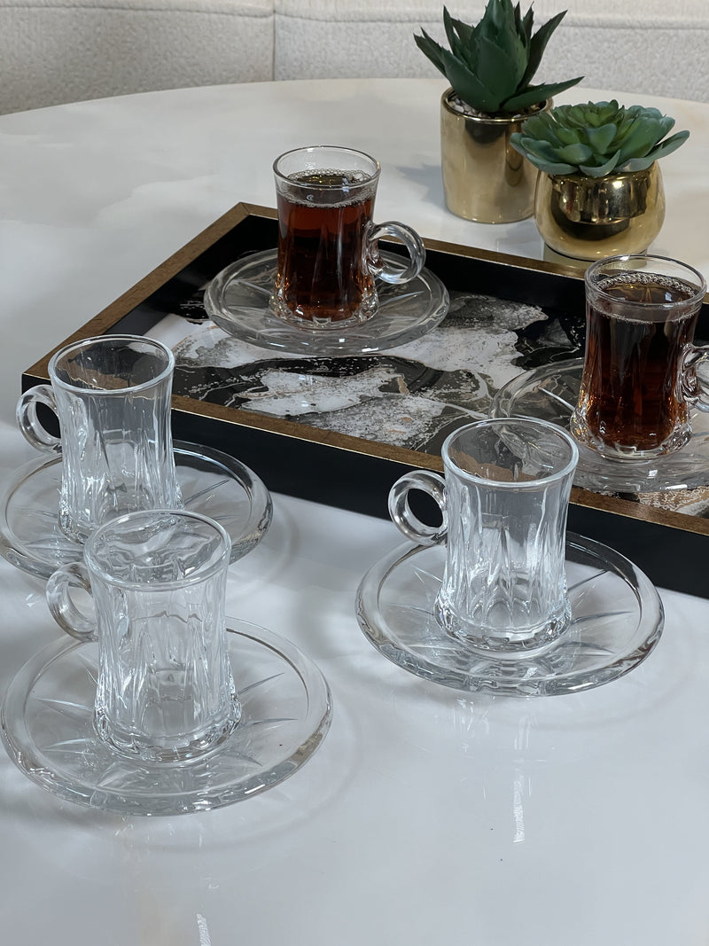 TREND HOME TEA Set de verres à thé avec anse 6 personnes 12 pièces - Bella Home