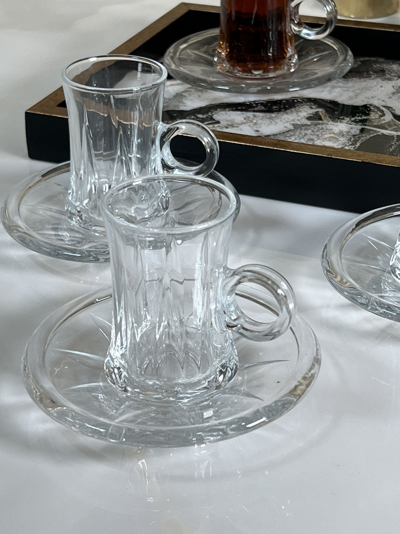 TREND HOME TEA Set de verres à thé avec anse 6 personnes 12 pièces - Bella Home