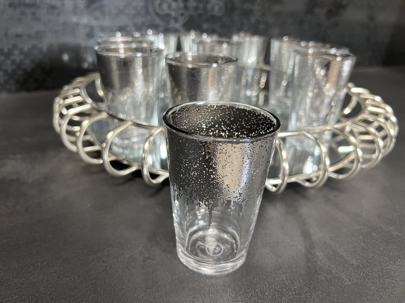 Bella Home Lot de 12 verres à thé argenté 12'li gümüş çay bardağı seti