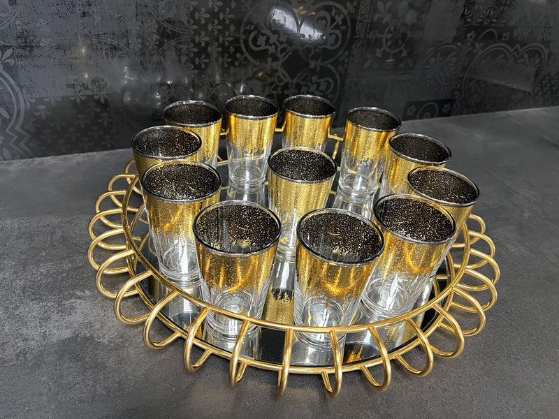 Bella Home Lot de 12 verres à thé doré 12'li altın çay bardağı seti