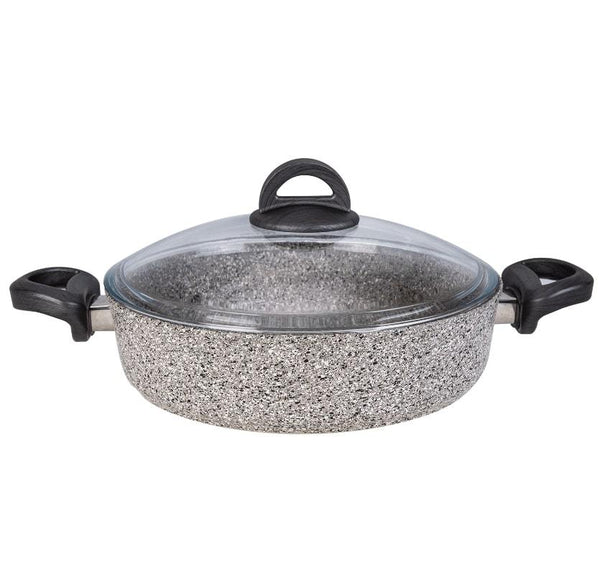 KARACA DARK SILVER BIO Granite casserole peu profonde 30 cm - Bella-Home: art de la table, verrerie, trousseau de mariée, décoration