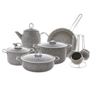 KARACA BIOGRANITE STEEL PLUS Batterie cuisine complète Gris 14 Pièces ﻿KARACA BİOGRANİT STEEL PLUS Çeyiz Seti Gri KARACA BIOGRANITE STEEL PLUS Komplettes Kochgeschirr Grau