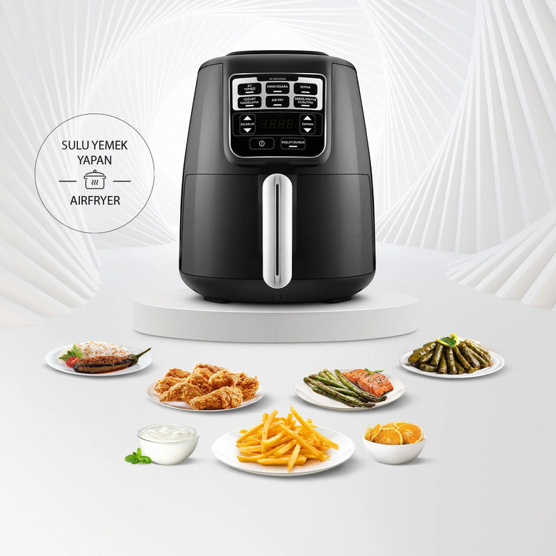 KARACA AIR PRO COOK XL 2 en 1 Airfryer parlante black chrome Karaca Air Pro Cook XL 2 in 1 Konuşan Airfryer Black Chrome