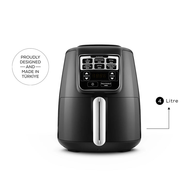 KARACA AIR PRO COOK XL 2 en 1 Airfryer parlante black chrome Karaca Air Pro Cook XL 2 in 1 Konuşan Airfryer Black Chrome