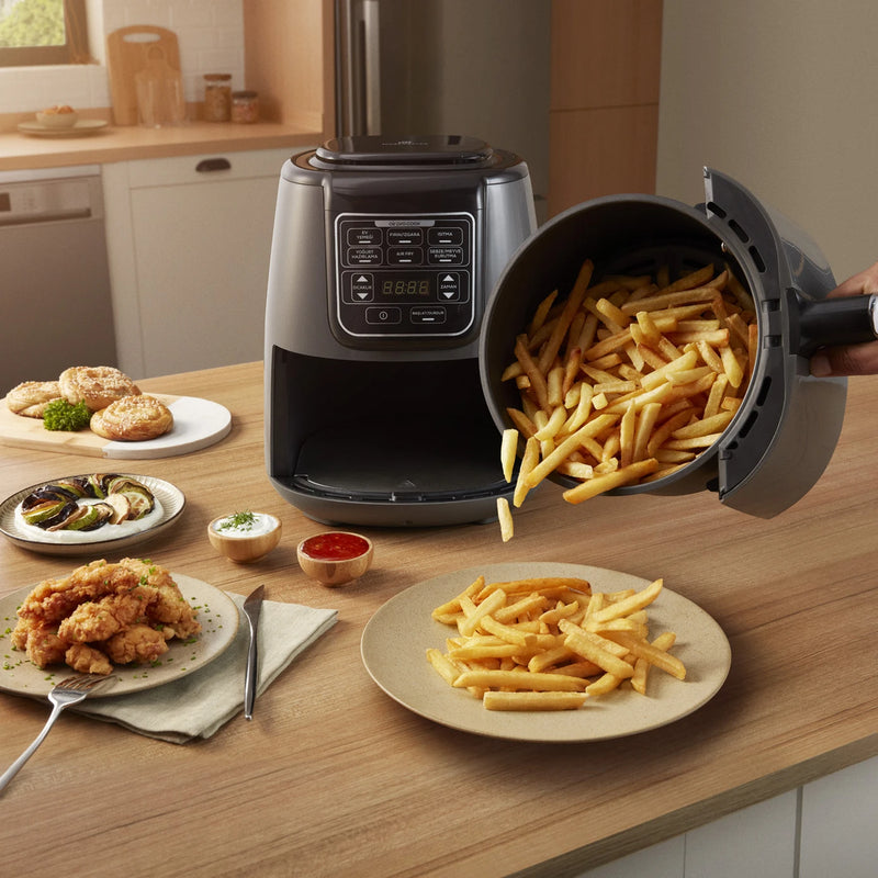 KARACA AIR PRO COOK XL 2 en 1 Airfryer parlante black chrome Karaca Air Pro Cook XL 2 in 1 Konuşan Airfryer Black Chrome