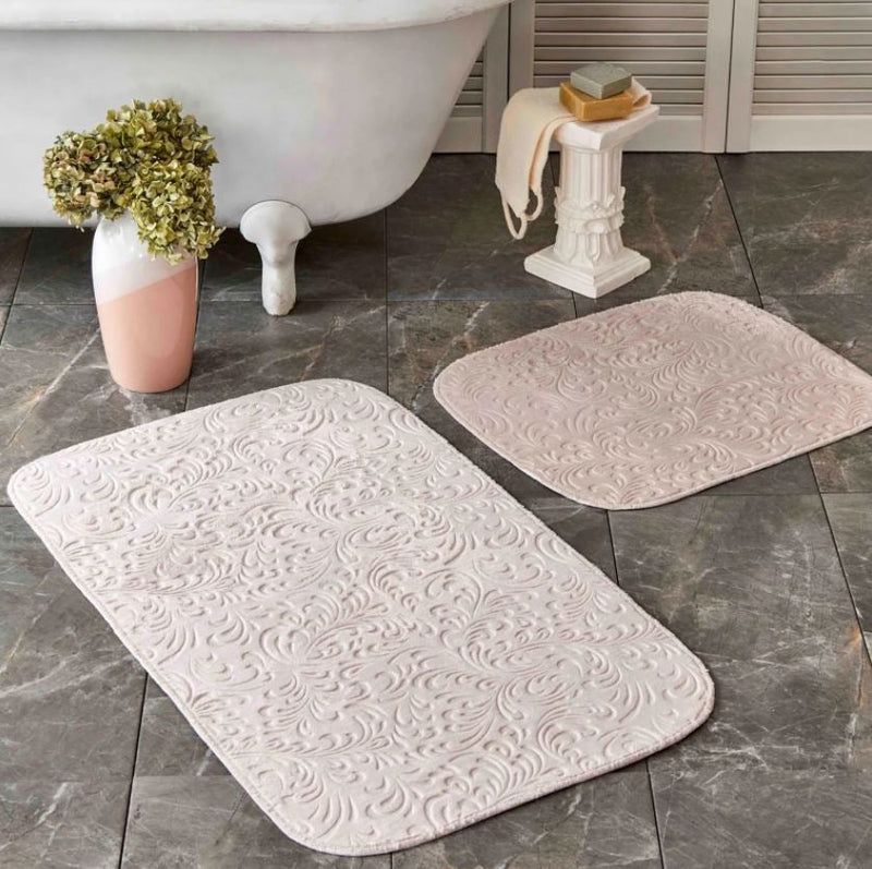 KARACA HOME DELORA ROSE Set de tapis de bain 2 pièces - Prembe PUDRA 2li paspas seti