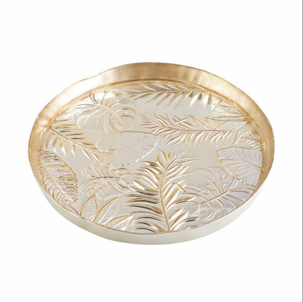 KARACA TROPIC Plateau en verre gold - Cam tepsi gold