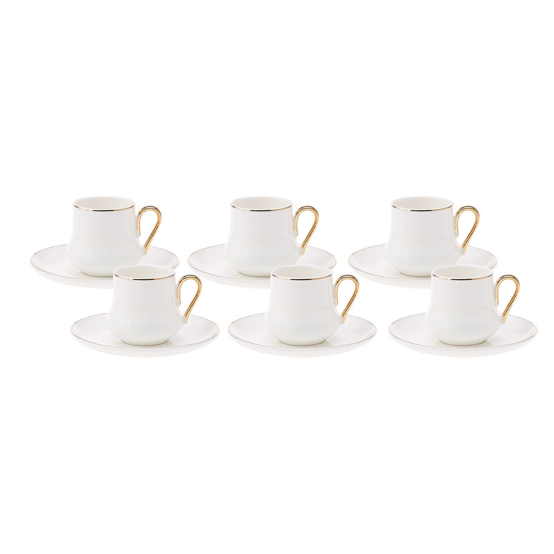 KARACA HELIOS Set de tasses à café 12 pièces 6 personnes - 6 Kişilik Kahve Fincan Takımı 85 ml