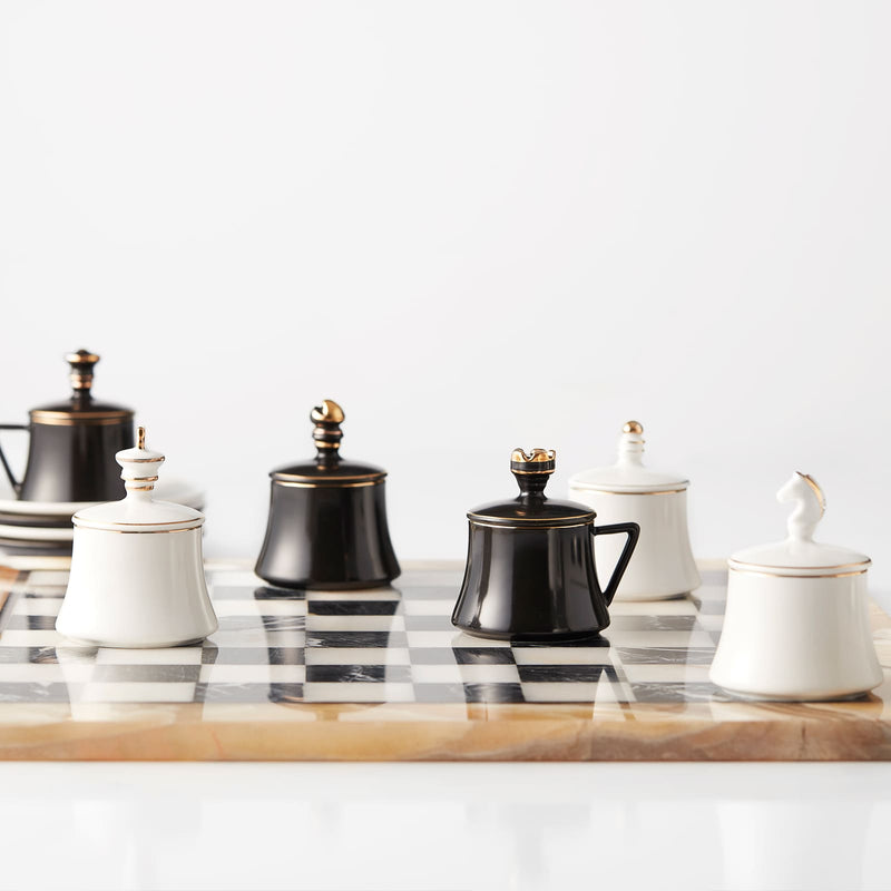 KARACA SATRANÇ/ÉCHECS Set de tasses à café 18 pièces 6 personnes - 18 Parça 6 kişilik kahve fincan takımı