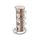 KARACA OWL Lot de 4 mugs (160 ml) avec support
