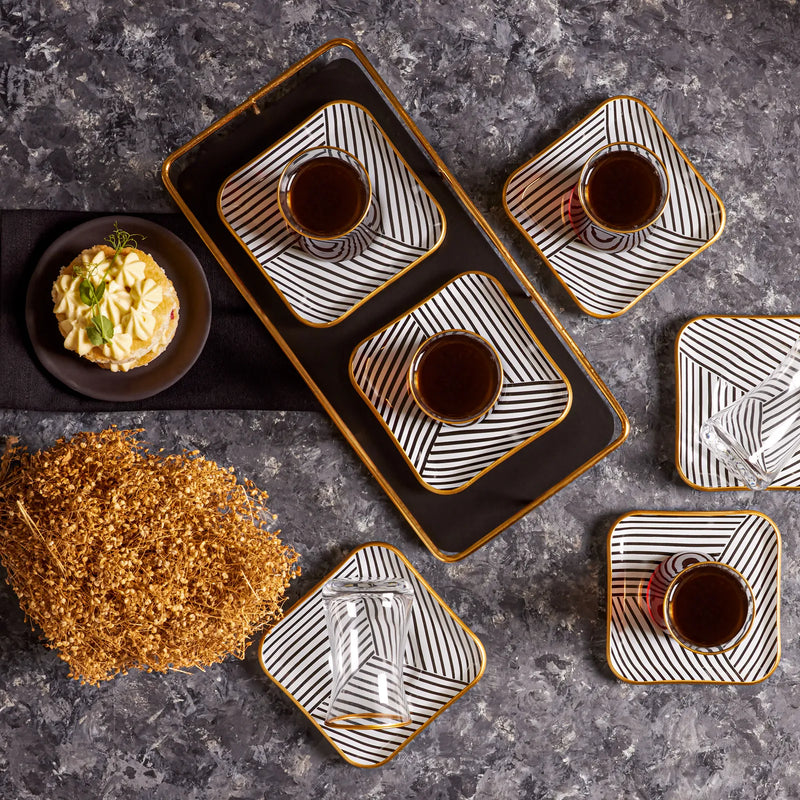 KARACA BLACK NOIR Set verres à thé 6 personnes KARACA BLACK NOIR 12 Parça 6 kişilik çay seti KARACA BLACK NOIR Set Teegläser 6 Pers.