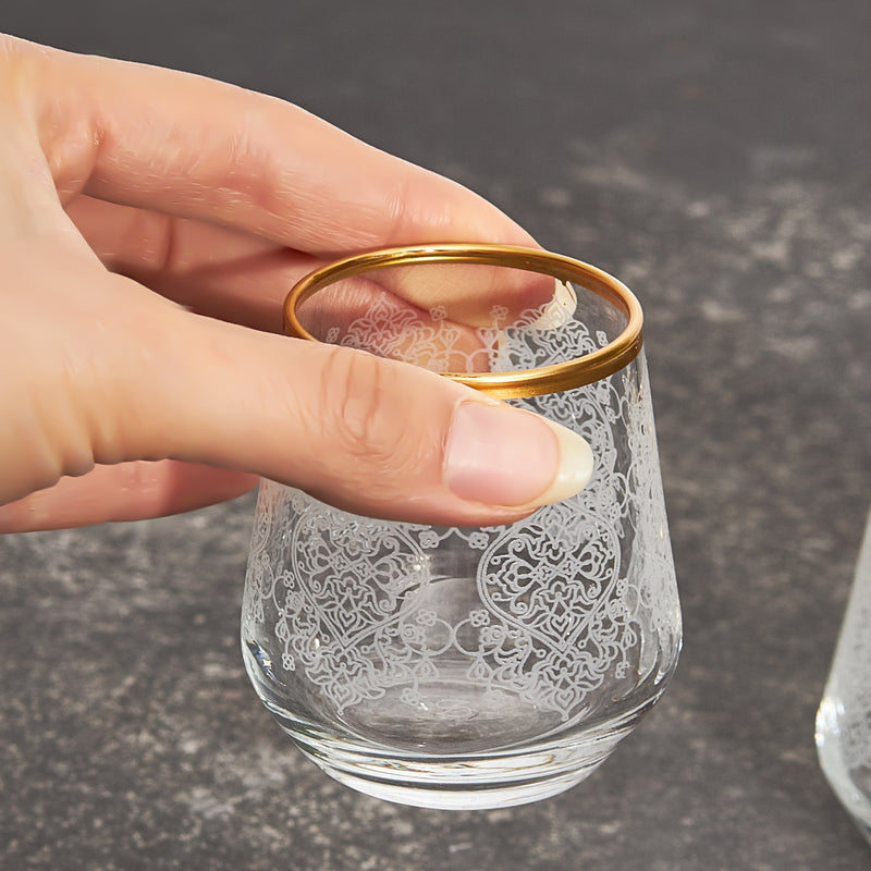 KARACA NİHAN  Lot de 6 petits verres à eau doré - 6 Parça Kahve Yanı Bardağı Gold