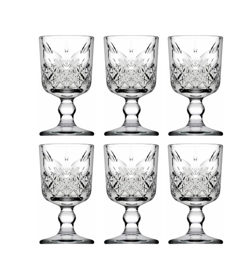 PAŞABAHÇE TIMELESS Lot de 6 petits verres à pied 60 ml - Kahve Yanı Su Bardağı