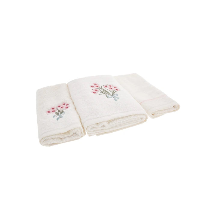 KARACA HOME SARAH ANDERSON JULIETA Lot de 3 serviettes brodées - Bella Home